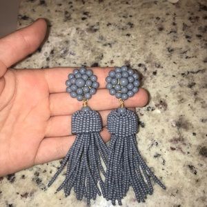 grey tassel earrings